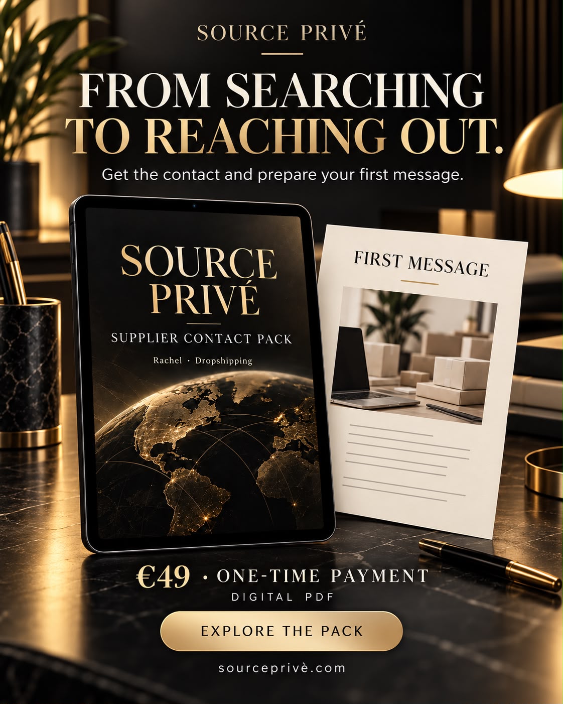 Source Privé — Pacchetto contatto fornitore Rachel